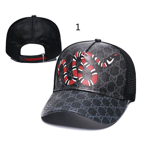 gucci black monogram hat|black snake Gucci hat.